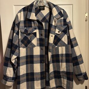Blue and White Plaid Jacket